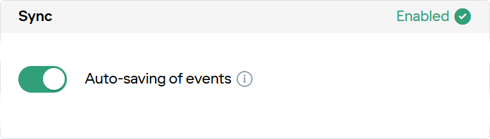 Auto-saving of events toggle